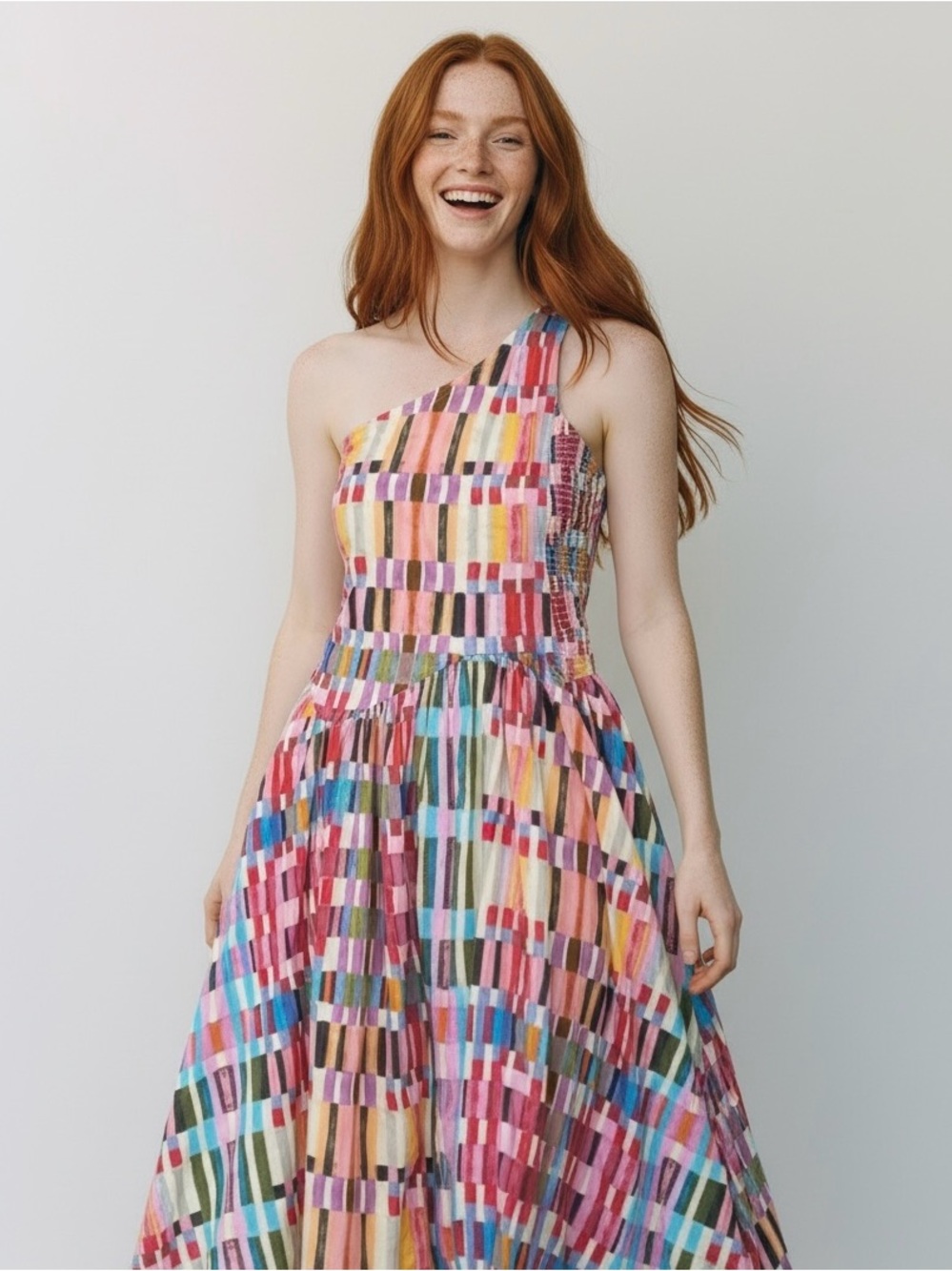 Drawn Painter’s Patch‎ Asymmetrical Dress